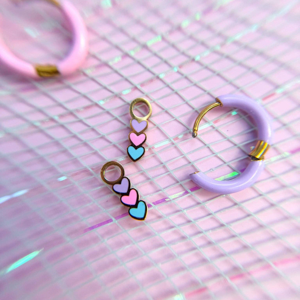 Desert Peach - Heart Huggie Charms