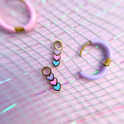 Desert Peach - Heart Huggie Charms
