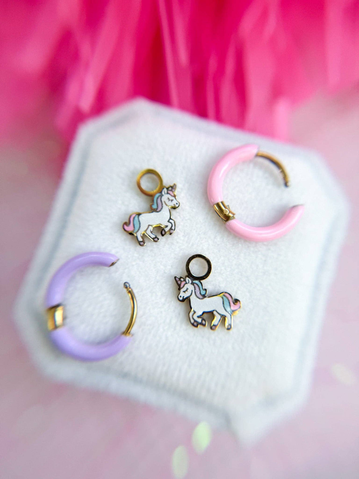 Desert Peach - Rainbow Unicorn Huggie Charms