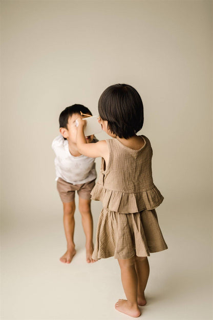 Mocha Smocked Shell Set