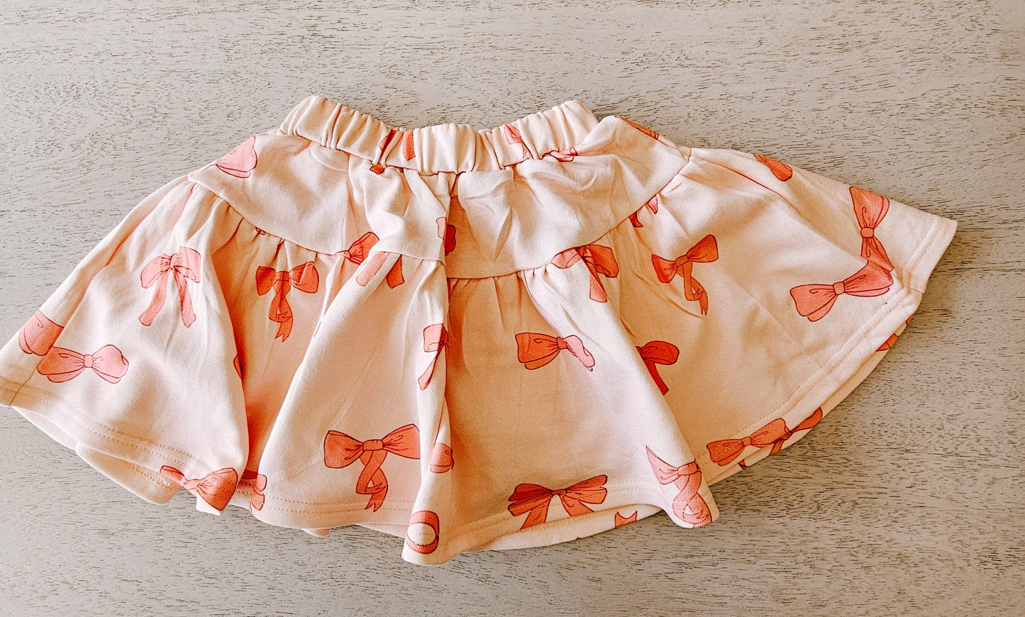 Pink Bow French Terry Skort Set