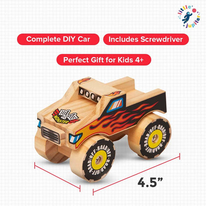 Wooden Monster Truck with Flames