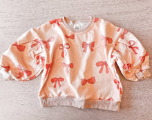 Load image into Gallery viewer, Pink Bow French Terry Skort Set
