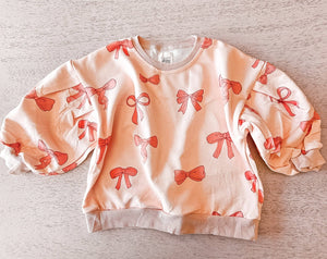 Pink Bow French Terry Skort Set