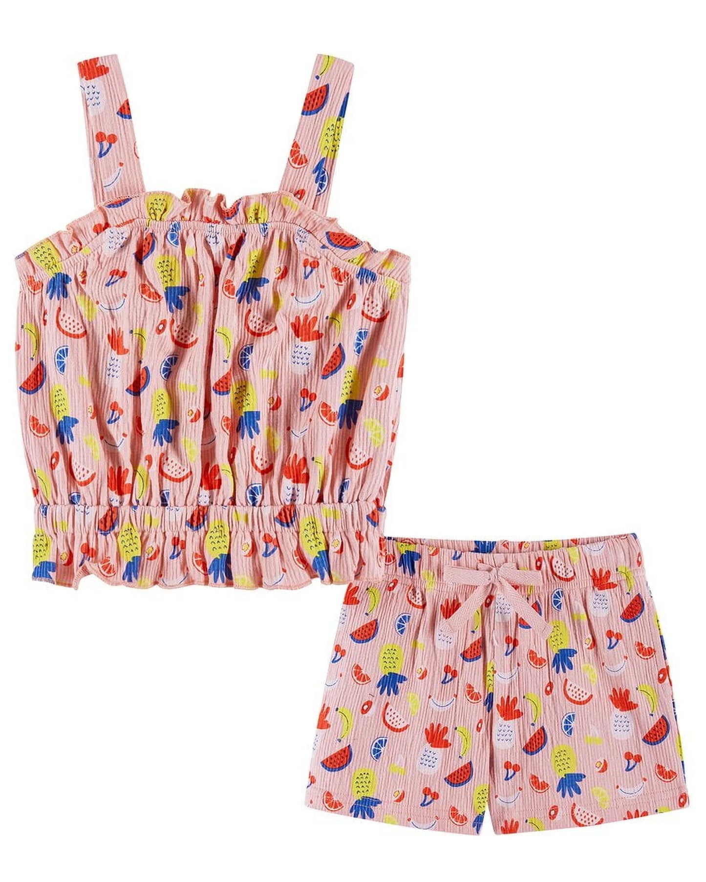 Fruity Pink Ruffle Tank & Short