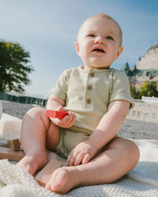 Sage Cotton Rib Romper