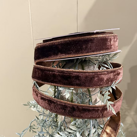Velvet Metallic Dupion Fused Dark Brown