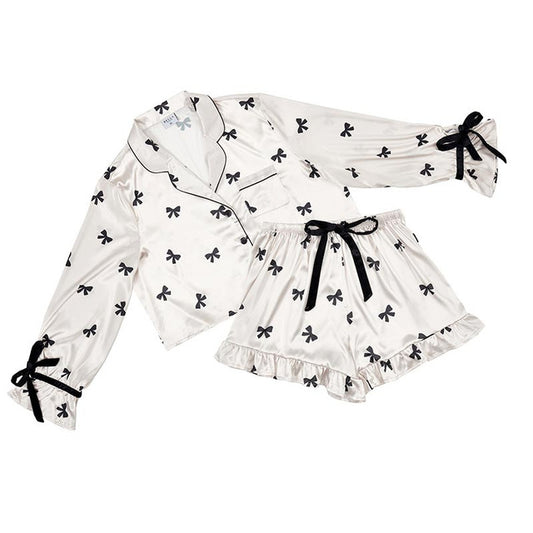 Cropped PJ Black Bows/Velvet Ties