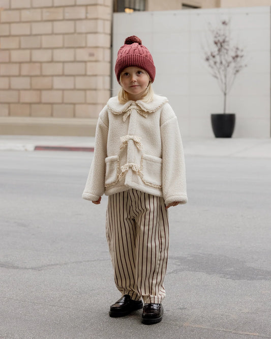 Burgundy Pinstripe Barrell Pant