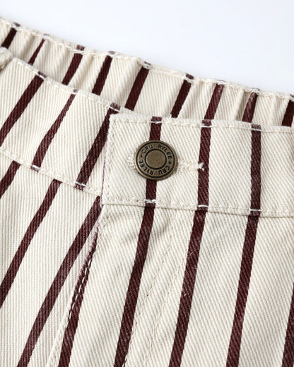 Burgundy Pinstripe Barrell Pant