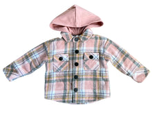 Load image into Gallery viewer, Hooded Plaid Pink Shacket
