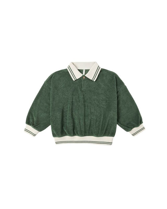 Collared Green Terry Sweatshirt