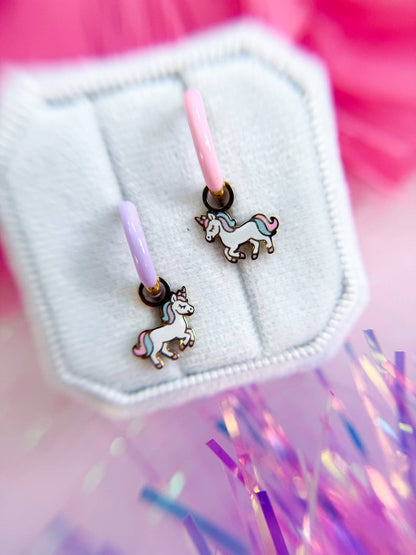 Desert Peach - Rainbow Unicorn Huggie Charms