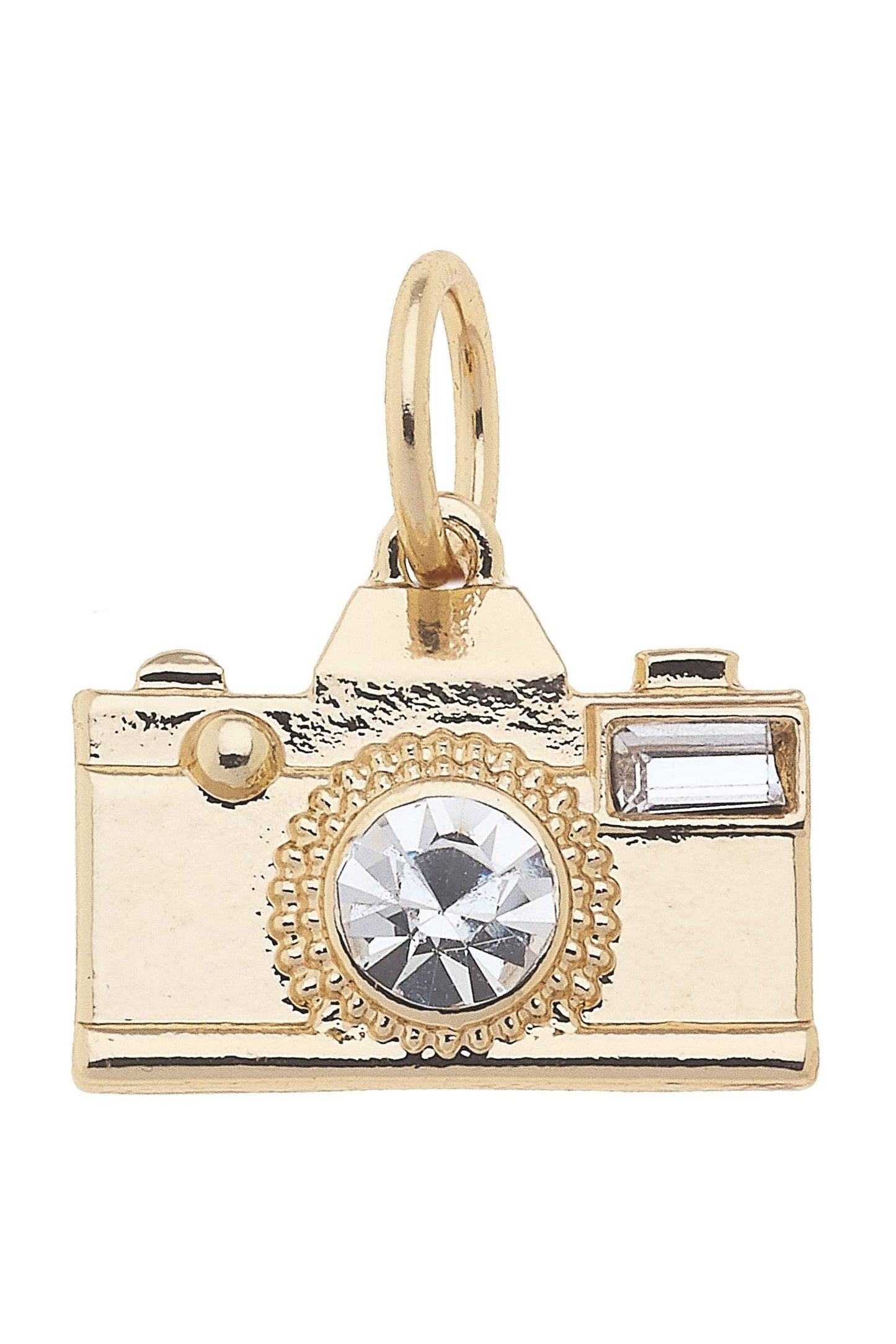 Rhinestone Camera Charm in Gold