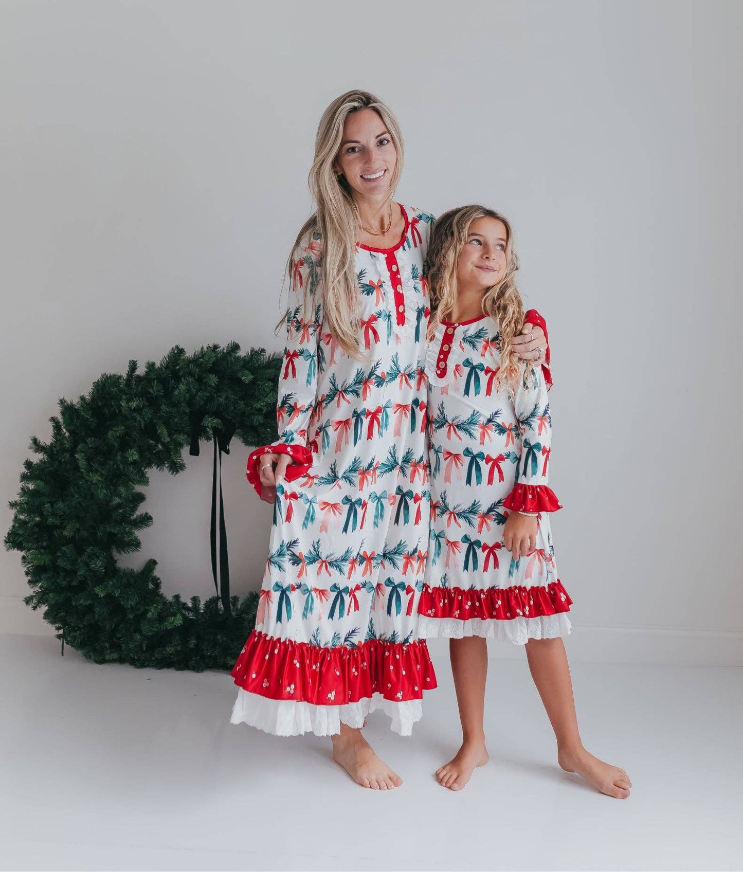 Holly & Bows Lace Ruffle Pajama
