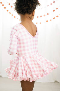 Blush Gingham Dance Leotard