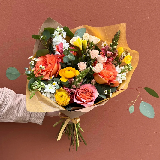 Florist Choice Handheld Wrapped & Tied Bouquet
