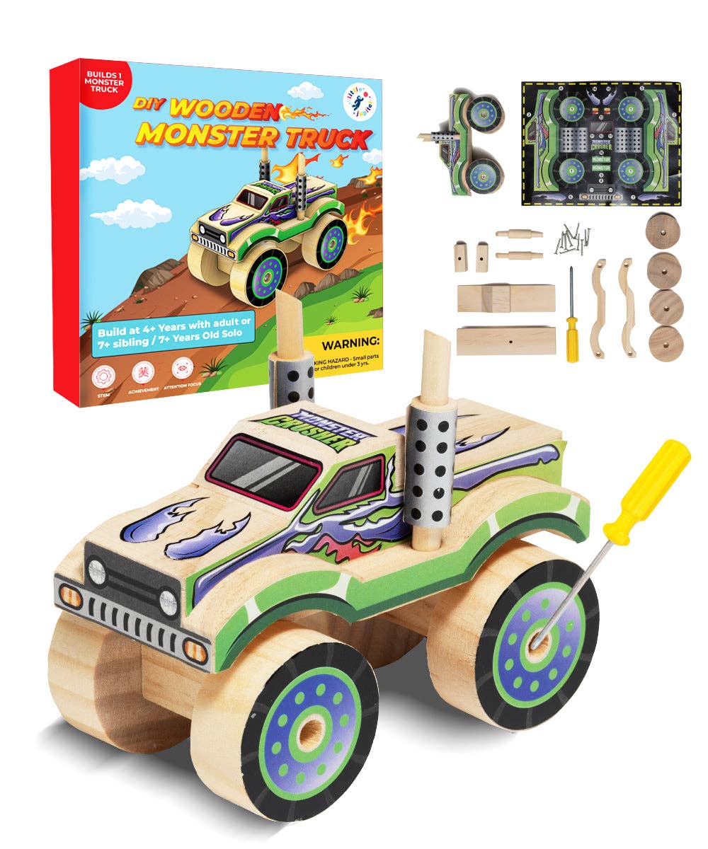 Wooden Monster Stripe Truck
