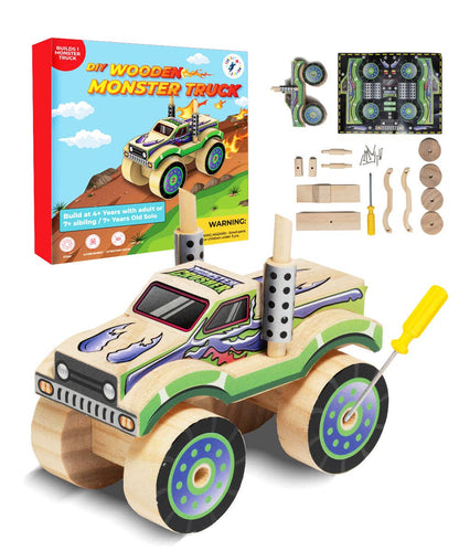 Wooden Monster Stripe Truck