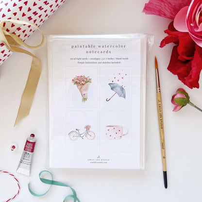 Love sweet love paintable watercolor notecard set