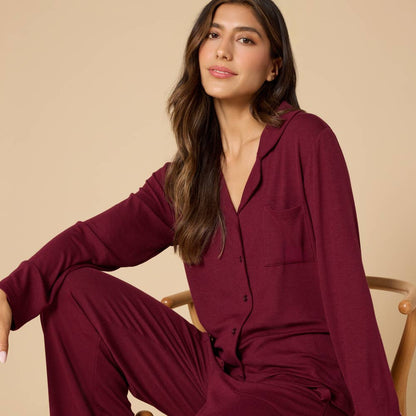 Sleep Soft Aria Slim Notch Collar PJ Set