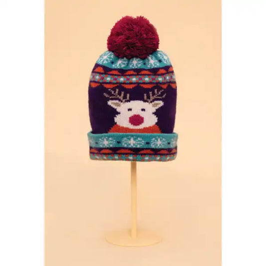 Kids Cosy Hat-Reindeer