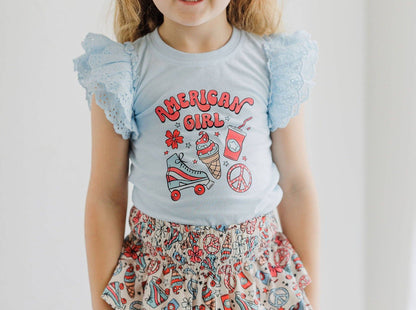 Vintage Eyelet American Girl Tee