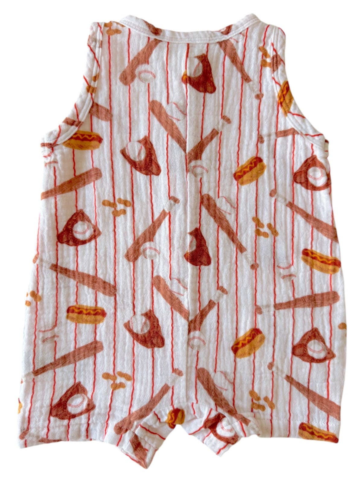 Baseball Game Shortie Romper