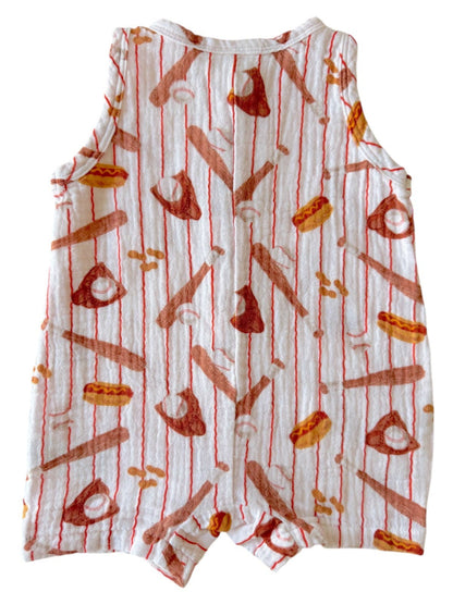 Baseball Game Shortie Romper