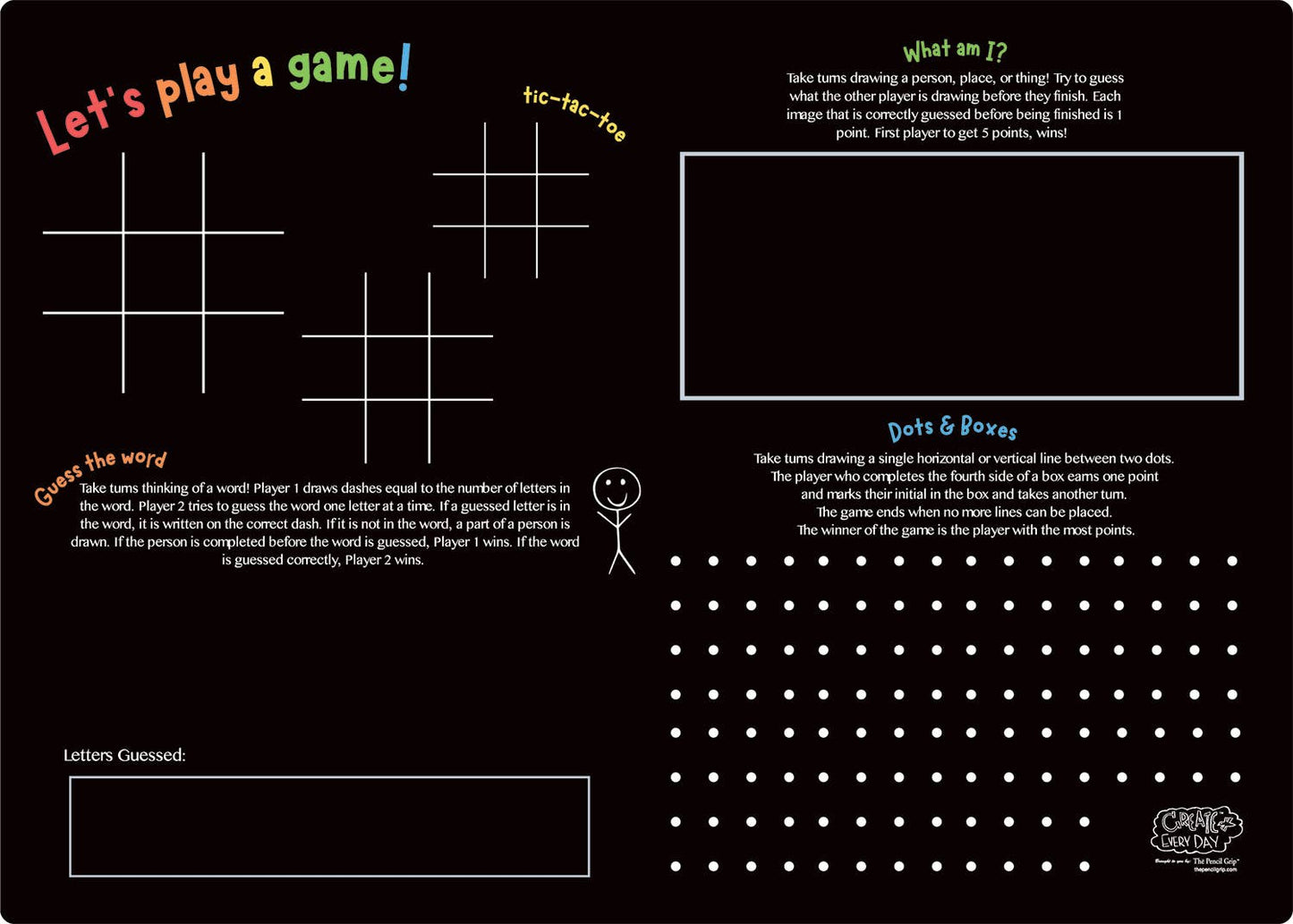 Reusable Activity Mat-Games