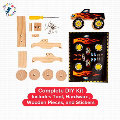 Wooden Monster Truck with Flames