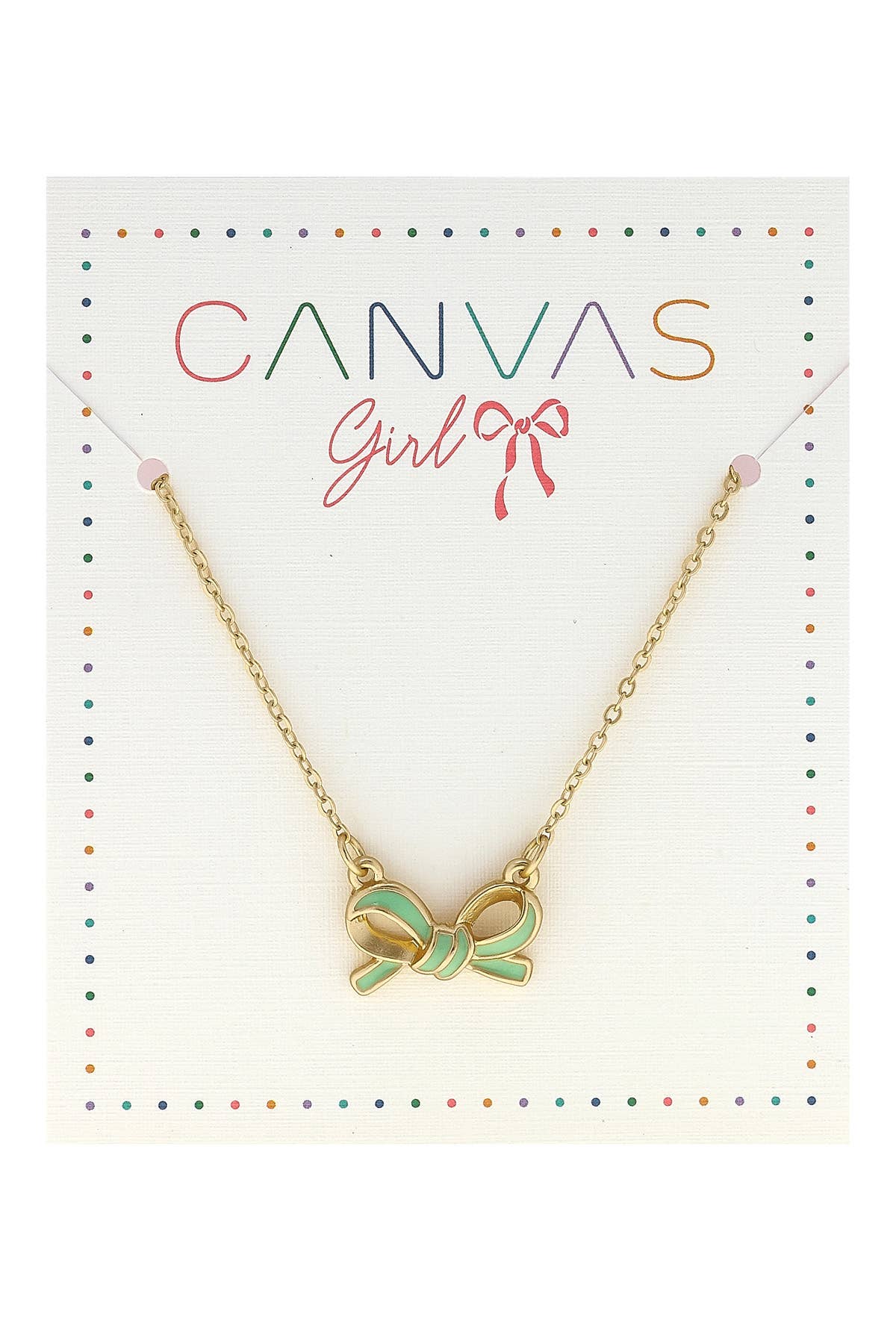 Maggie Bow Children's Necklace in Light Green