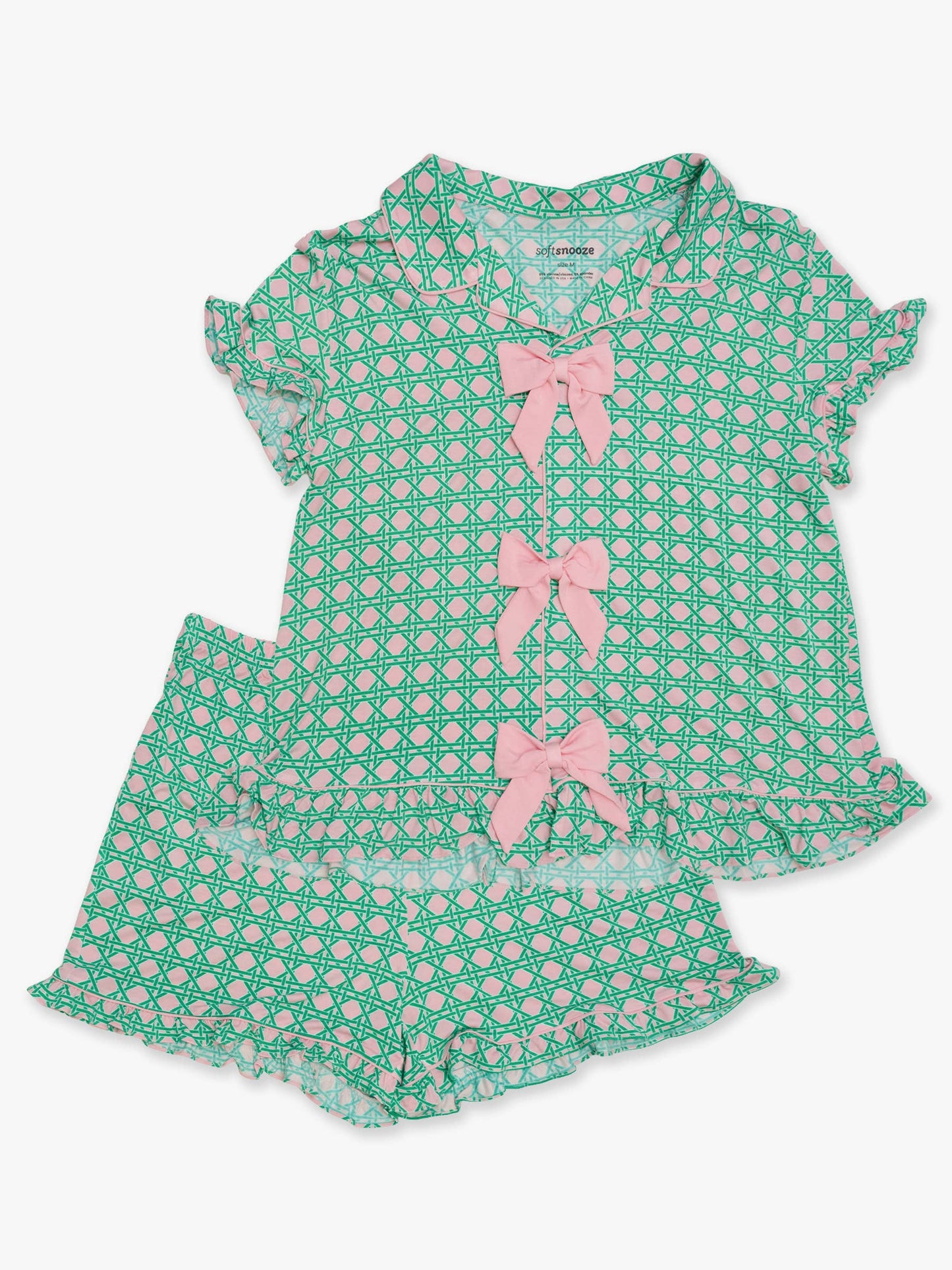 Women's Bamboo Pink Coastal Pajama Set