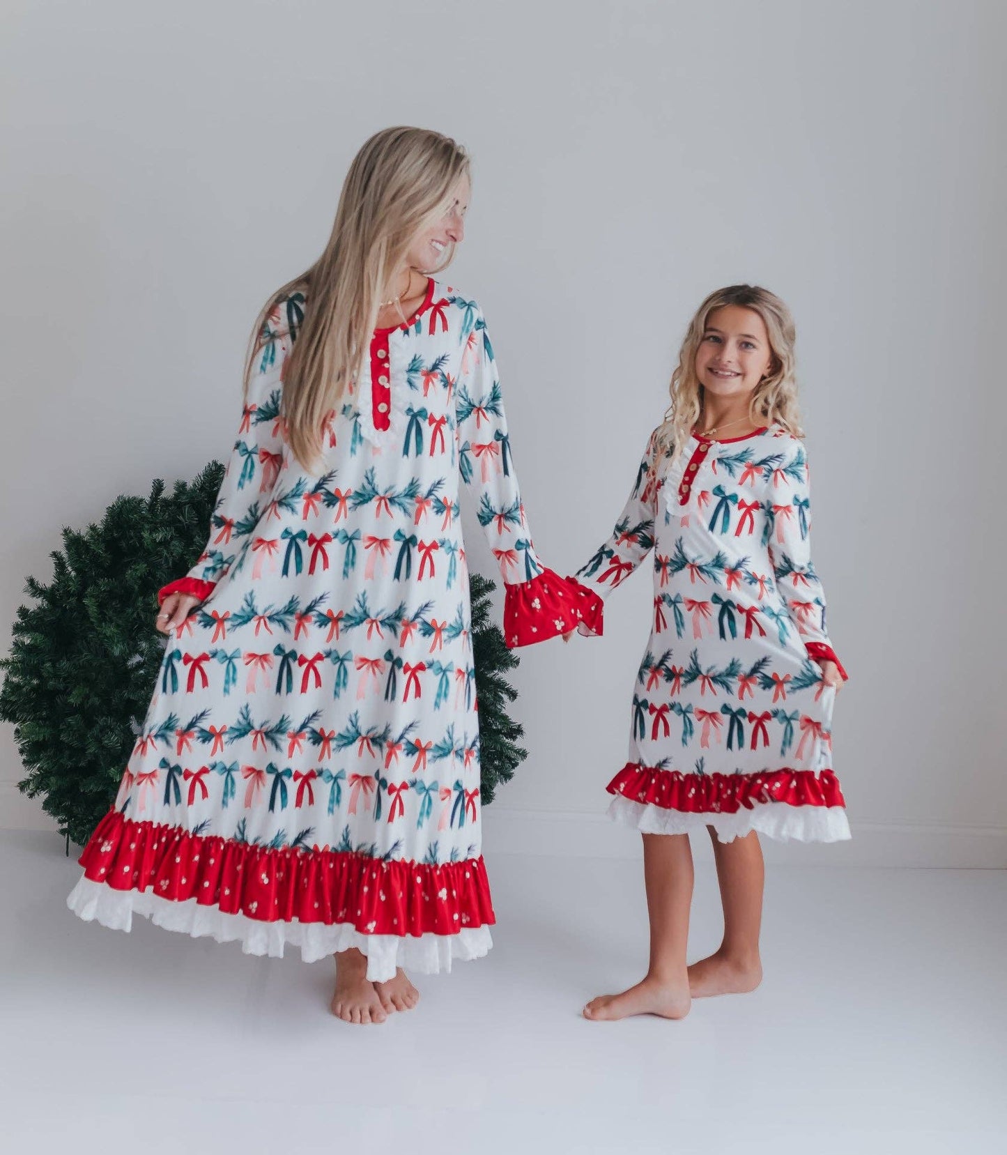 Holly & Bows Lace Ruffle Pajama