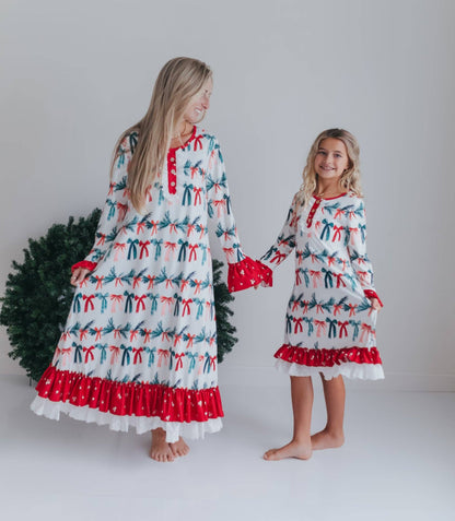 Holly & Bows Lace Ruffle Pajama