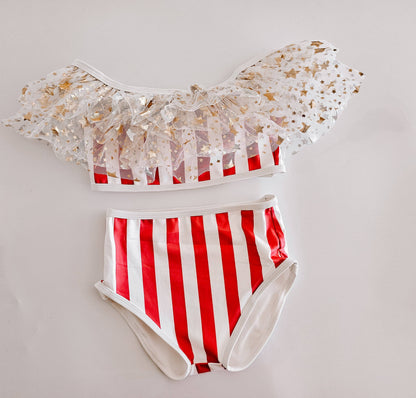 Red & White Stripes & Stars Bikini