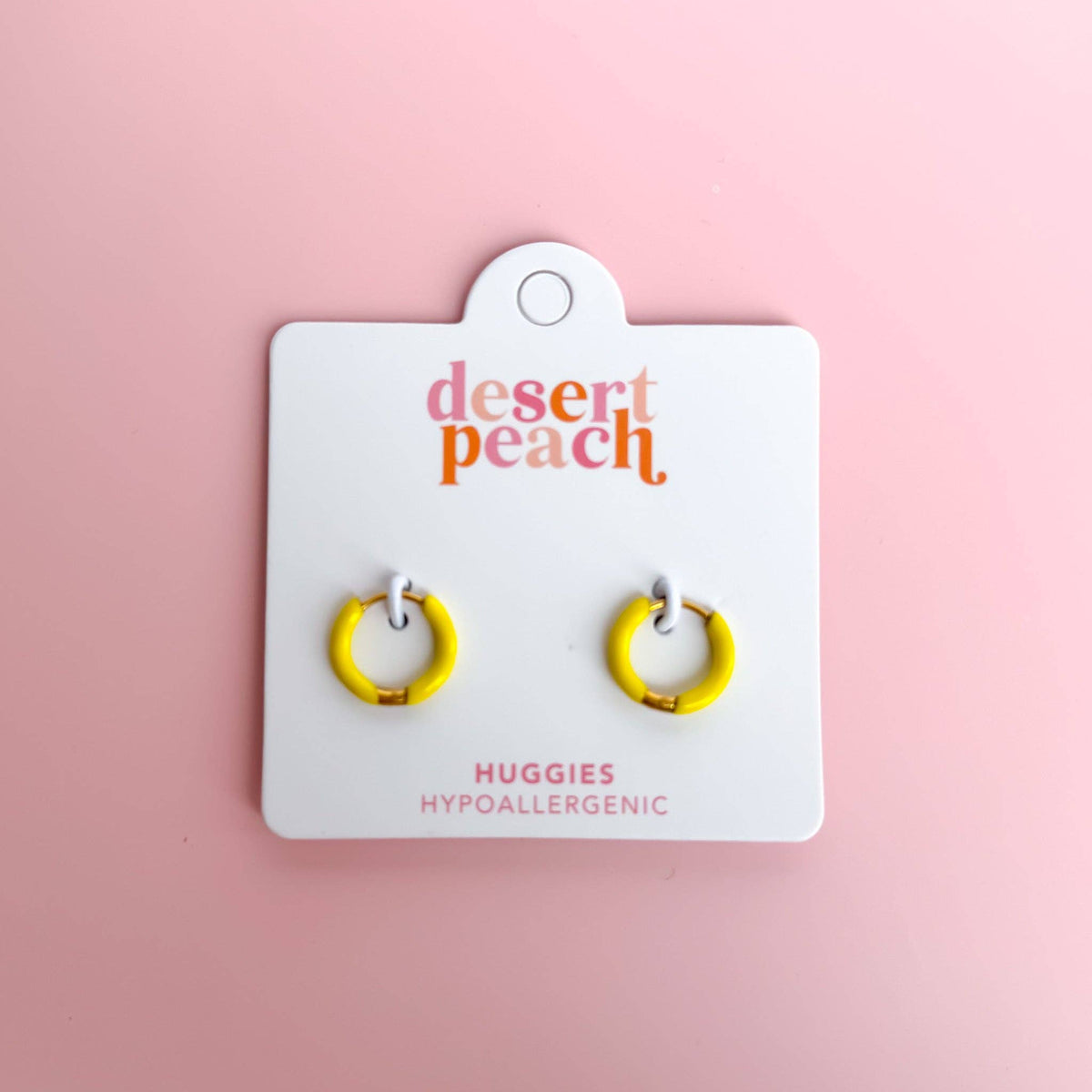 Yellow Huggie Hoops