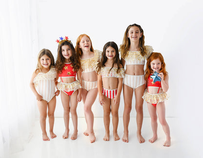 Red & White Stripes & Stars Bikini
