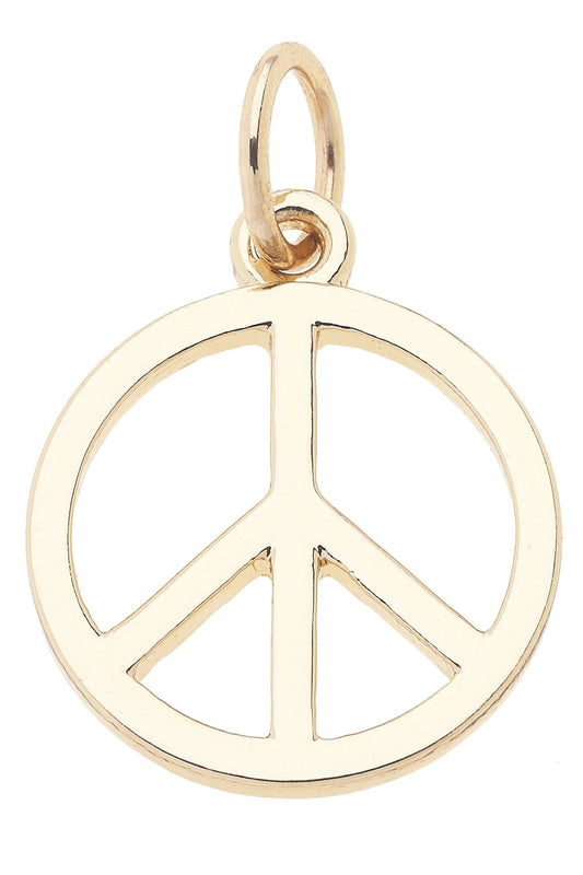 Peace Sign Charm in Gold