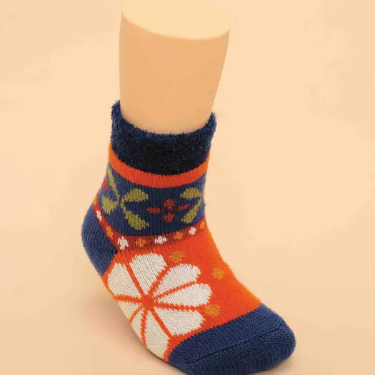 Cosy Fair Isle Socks-Tangerine