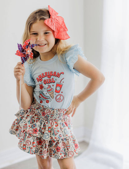 Vintage Eyelet American Girl Tee