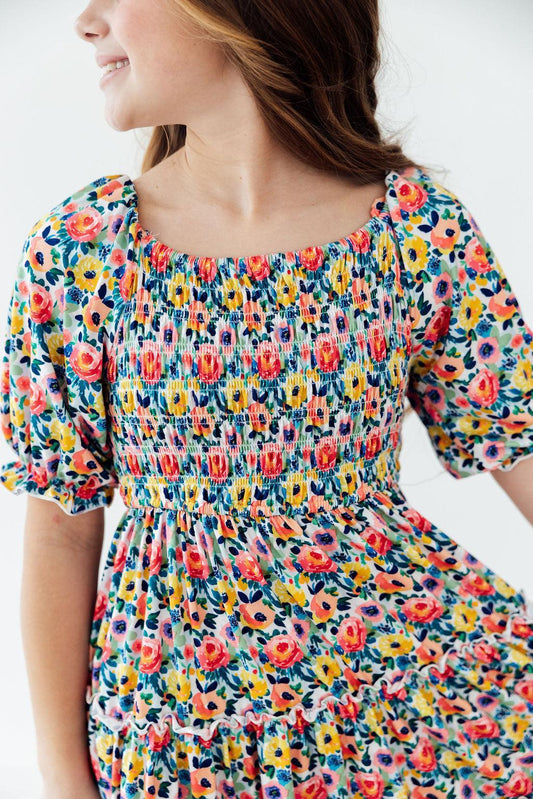 Blooms Smocked Ruffle Dress