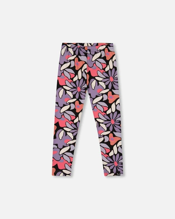 Retro Flower Jersey Leggings