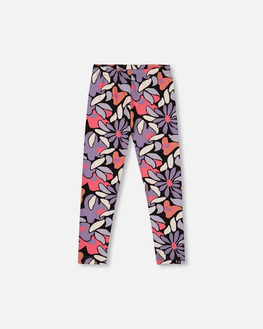 Retro Flower Jersey Leggings