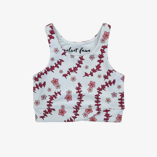 Sadie UPF Crop Top in Plumeria Paradise