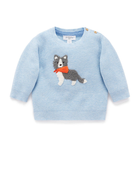 On the Farm Blue Sweater