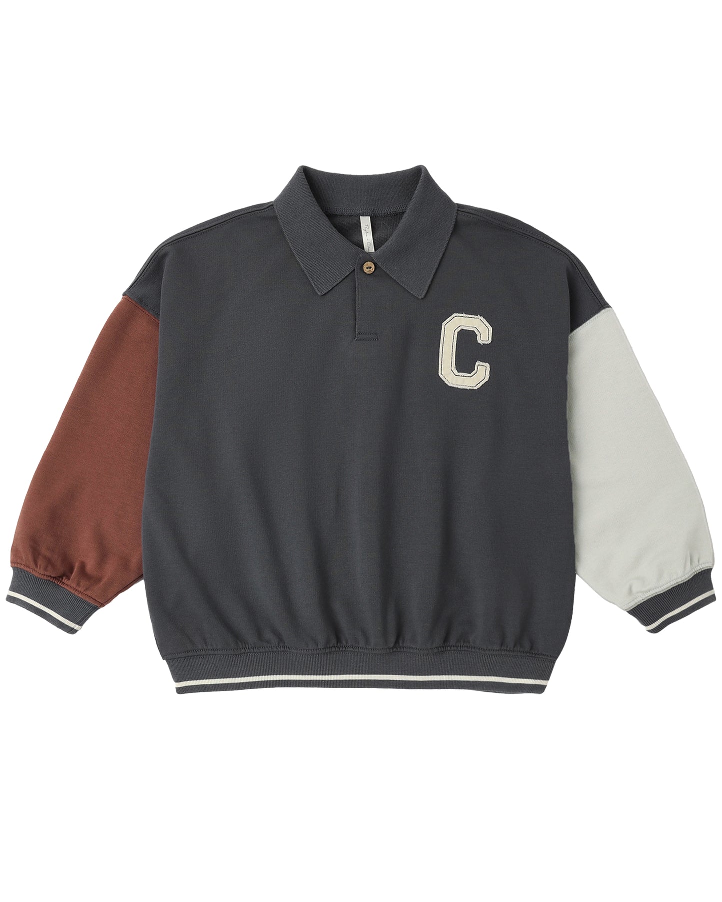 Color Block Collared Sweatshirt