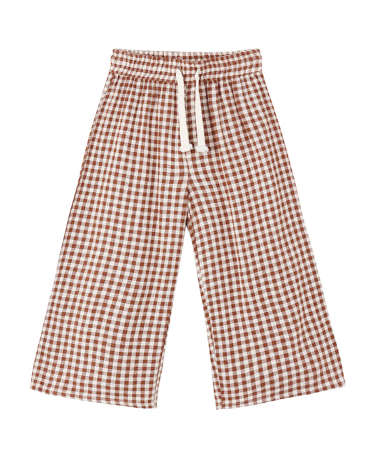 Wide Leg Brick Check Pant