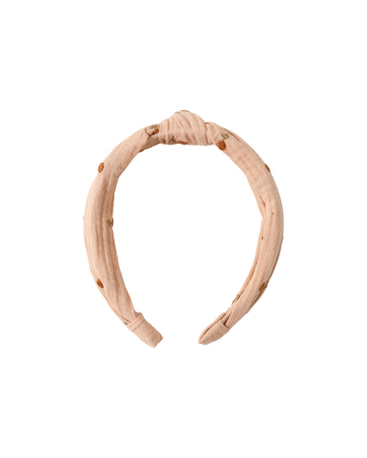 Knotted Embroidered Cherry Headband