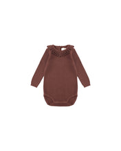 Load image into Gallery viewer, Burgundy Ruffle Collar Bodysuit
